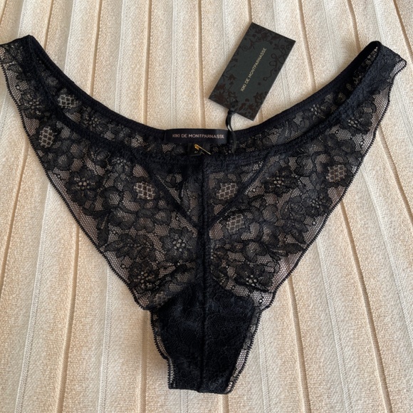 =VALENTINE SPECIAL= NWT: Kiki de Montparnasse Black Lace G-string - size M - Picture 7 of 9